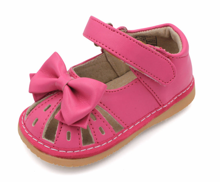 Hot Pink Bow Squeaky Sandals