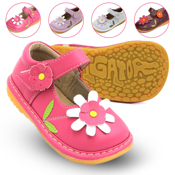 Flower Mary Jane Squeaky Shoes